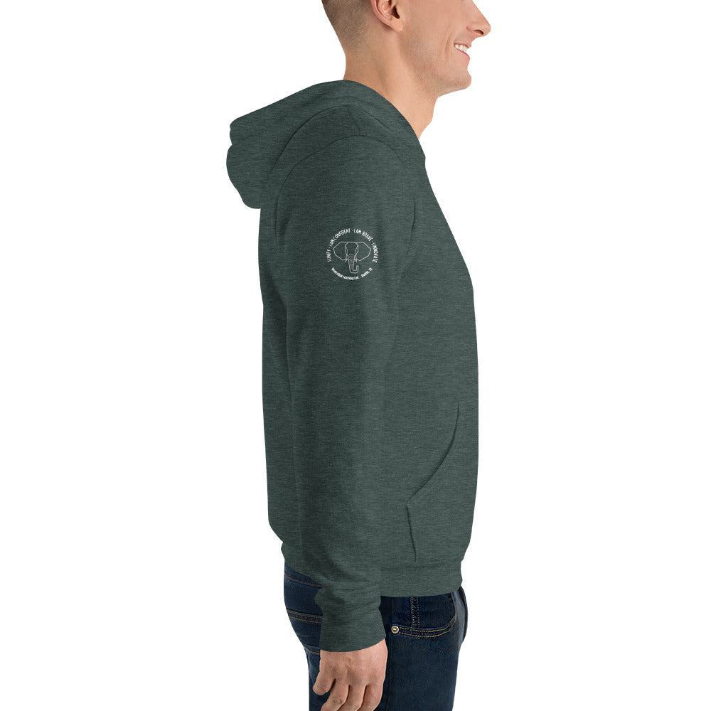 Adult Hoodie - Orange Elephant