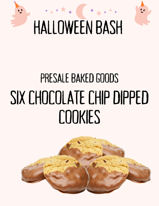 Six Chocolate Dipped Chocolate Chip Cookies