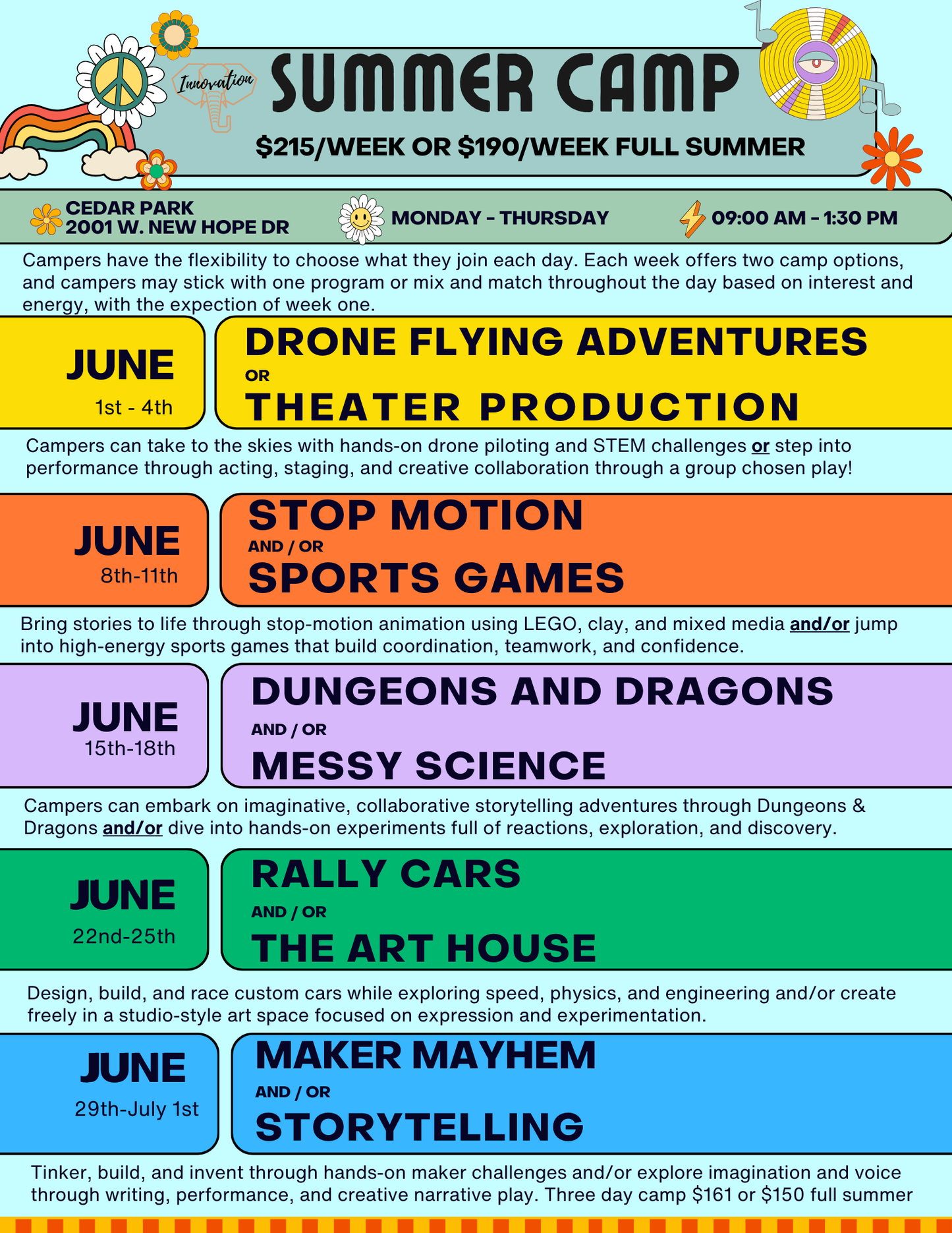 Camp Full Summer June 1 - July 1st