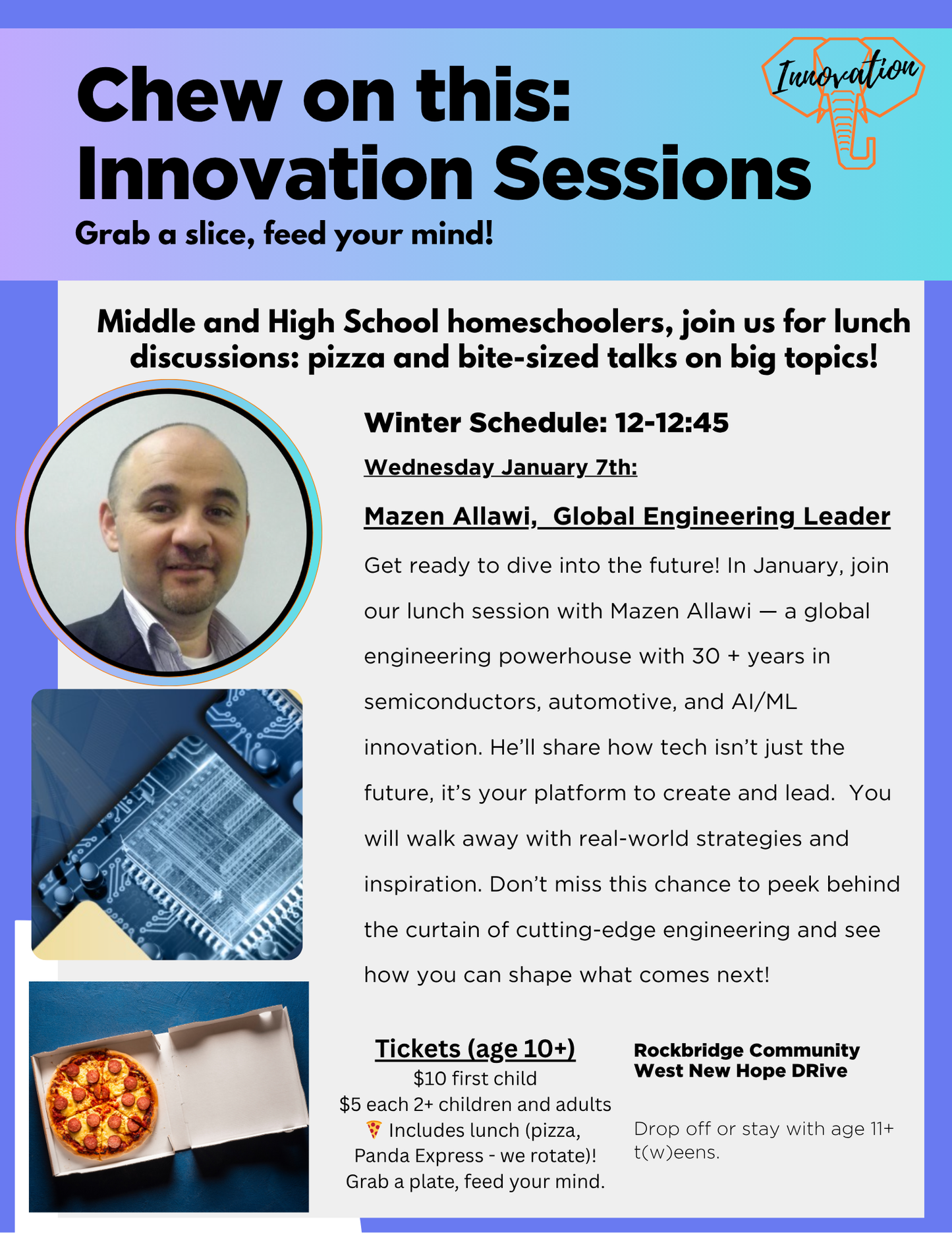 Innovation Sessions: WEDNESDAY January 7 Mazen Allawi - Sibling Ticket